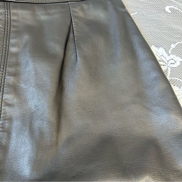 Vintage The Leather Ranch Genuine Leather Black Pencil Skirt Sz Small - Picture 7 of 12